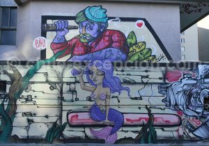 14-17 Peinture de rue de l'artiste Faya dans le Barrio Bellavista