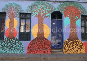 30-7 Différents style d'art se mélangent dans les rues de Santiago.