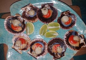 Plat de pétoncles chiliens