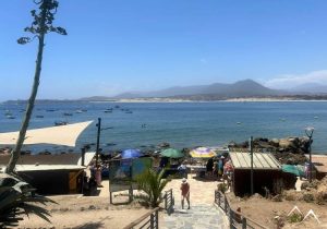 Plage et parasols à Pichidangui