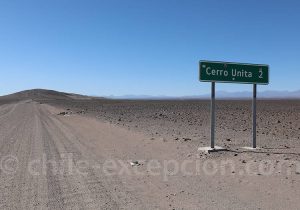 Panneau Cerro Unita, extrême nord du Chili